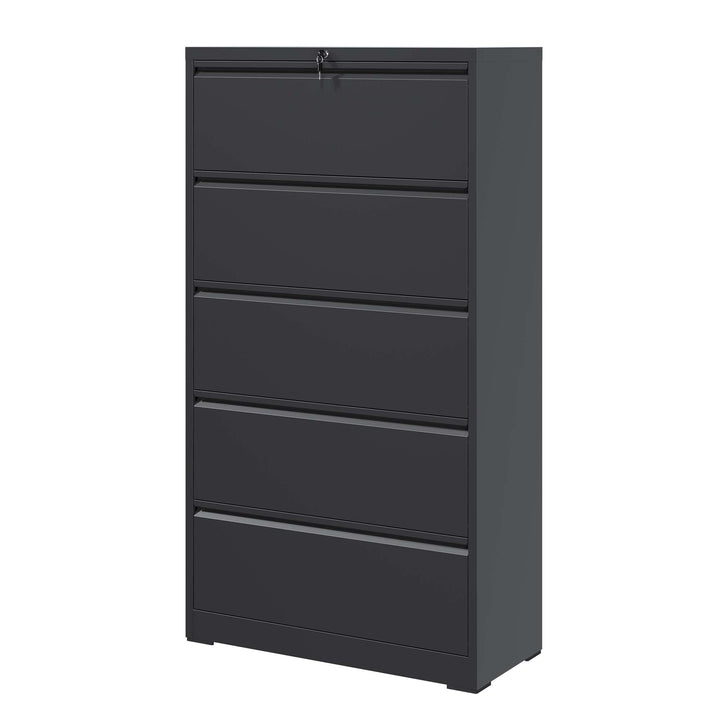 Kahomvis Black Office Cabinet