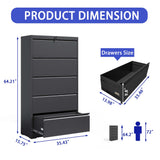 Kahomvis Black Office Cabinet