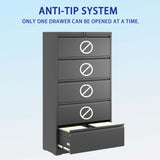 Kahomvis Black Office Cabinet