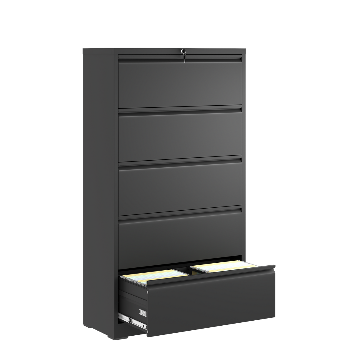 Kahomvis Black Office Cabinet