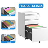Kahomvis White Office Cabinet