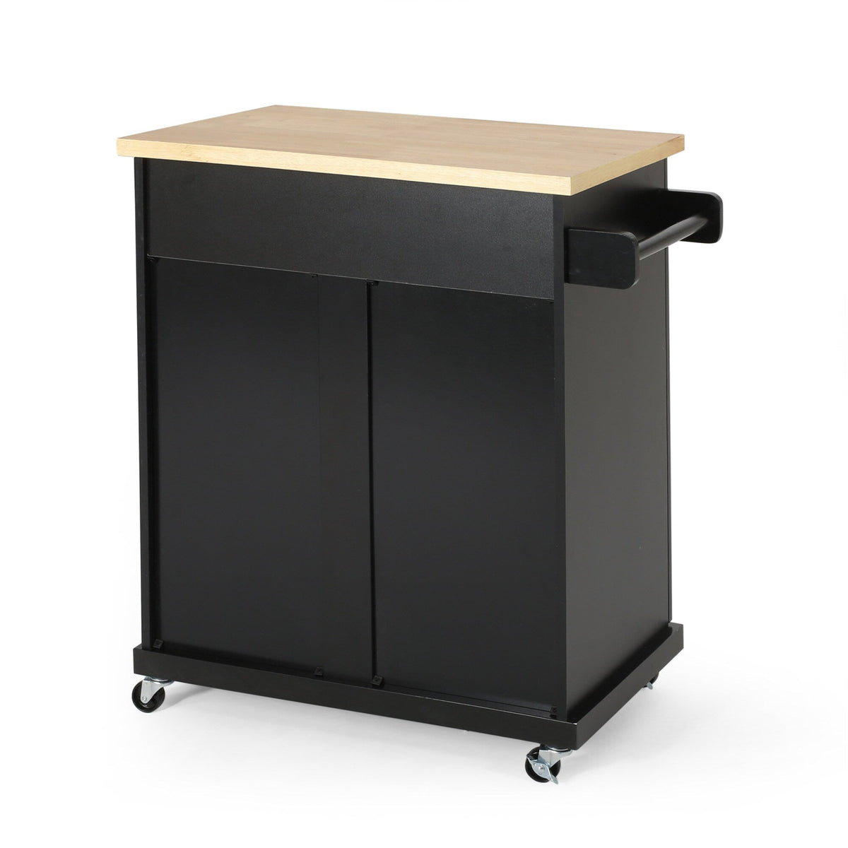 BABOOM Black Composite Base with Composite Top Rolling Kitchen Cart (18-in x 32-in x 34.5-in)