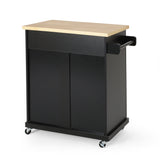BABOOM Black Composite Base with Composite Top Rolling Kitchen Cart (18-in x 32-in x 34.5-in)