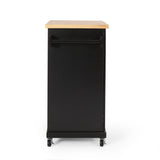 BABOOM Black Composite Base with Composite Top Rolling Kitchen Cart (18-in x 32-in x 34.5-in)