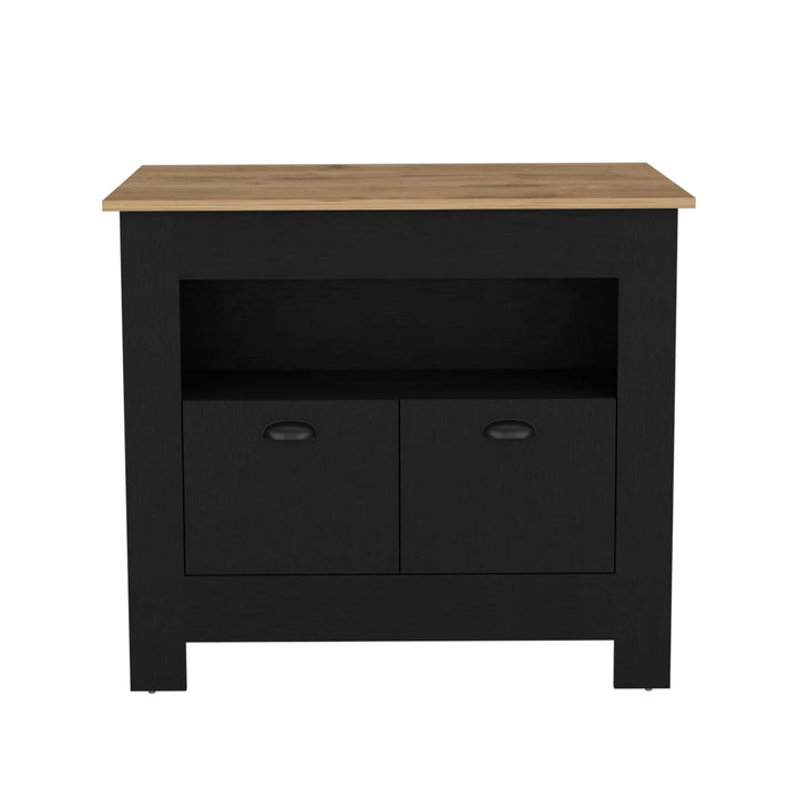 BABOOM Black Mdf Base with Composite Top Kitchen Island (27.5-in x 40.5-in x 35.3-in)