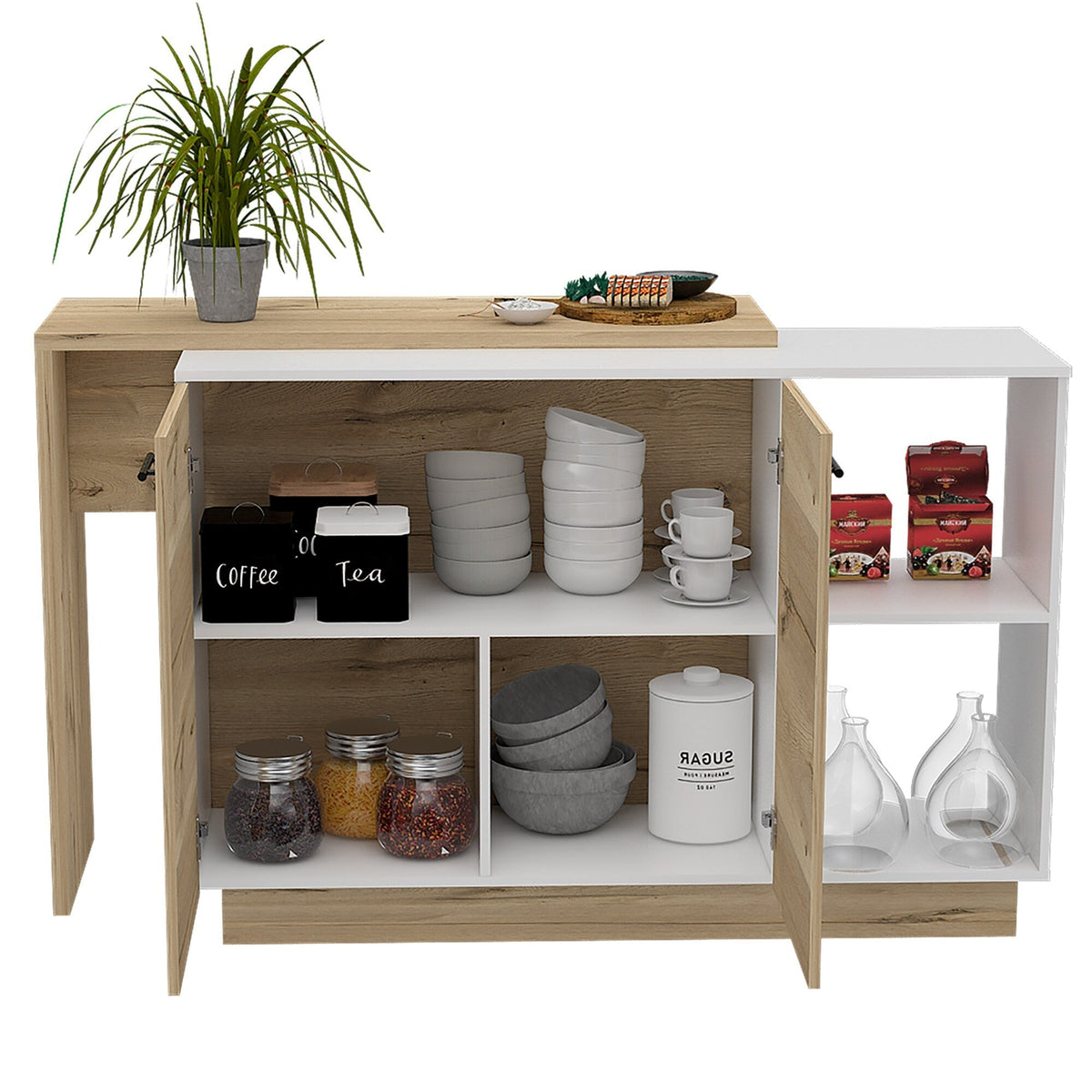 BABOOM Composite Base with Composite Top Kitchen Island (23.6-in x 59-in x 35.4-in)