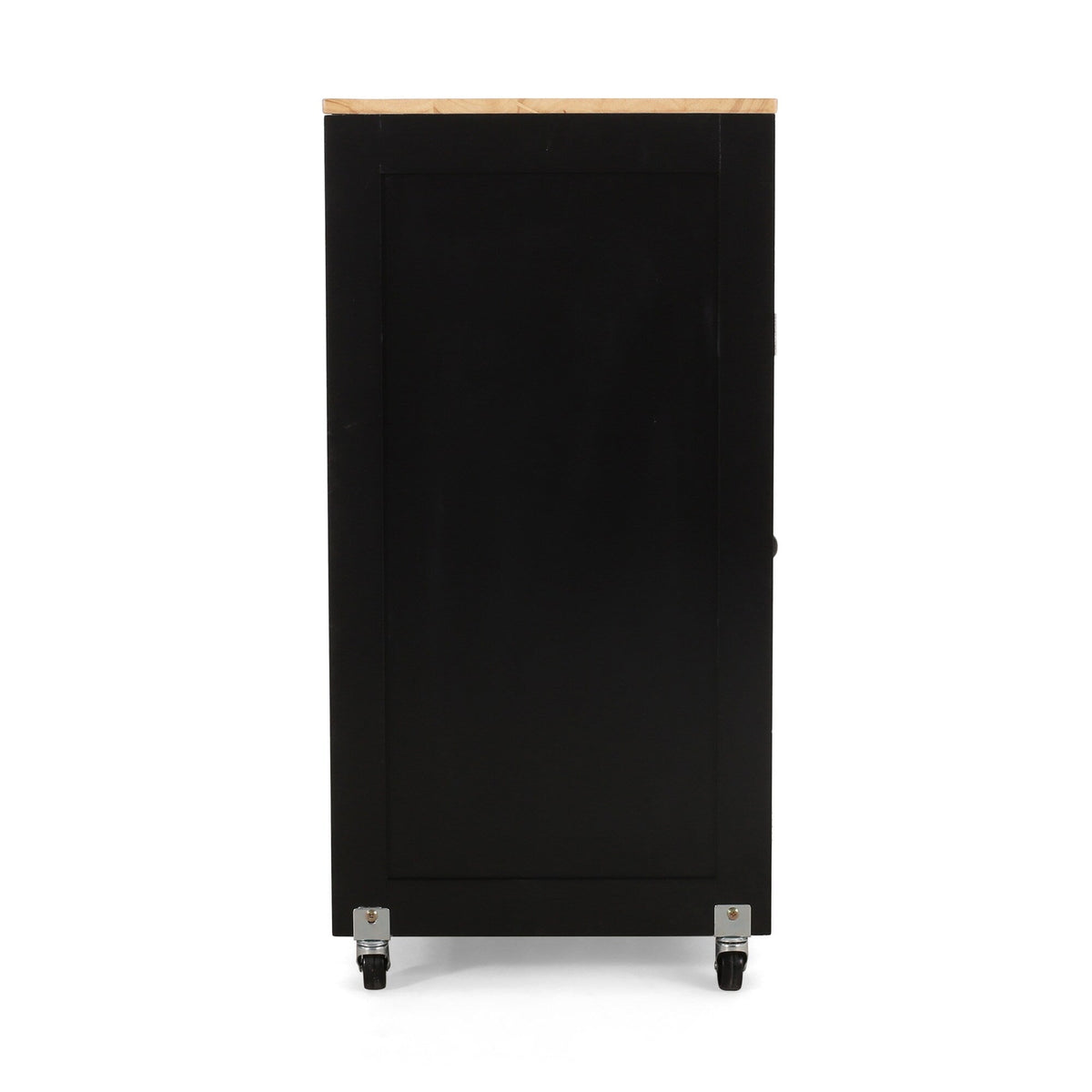BABOOM Black Wood Base with Wood Top Rolling Kitchen Cart (17-in x 32.5-in x 34.5-in)