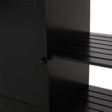 BABOOM Black Wood Base with Wood Top Rolling Kitchen Cart (17-in x 32.5-in x 34.5-in)