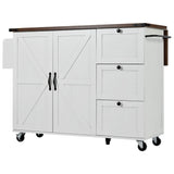 BABOOM White Mdf Base with Composite Top Rolling Kitchen Island (28.7-in x 54.5-in x 36.5-in)