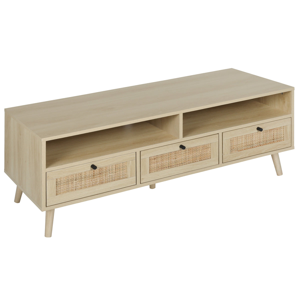ToolCat Farmhouse/Rustic Oak Tv Cabinet (Accommodates TVs up to 55-in)