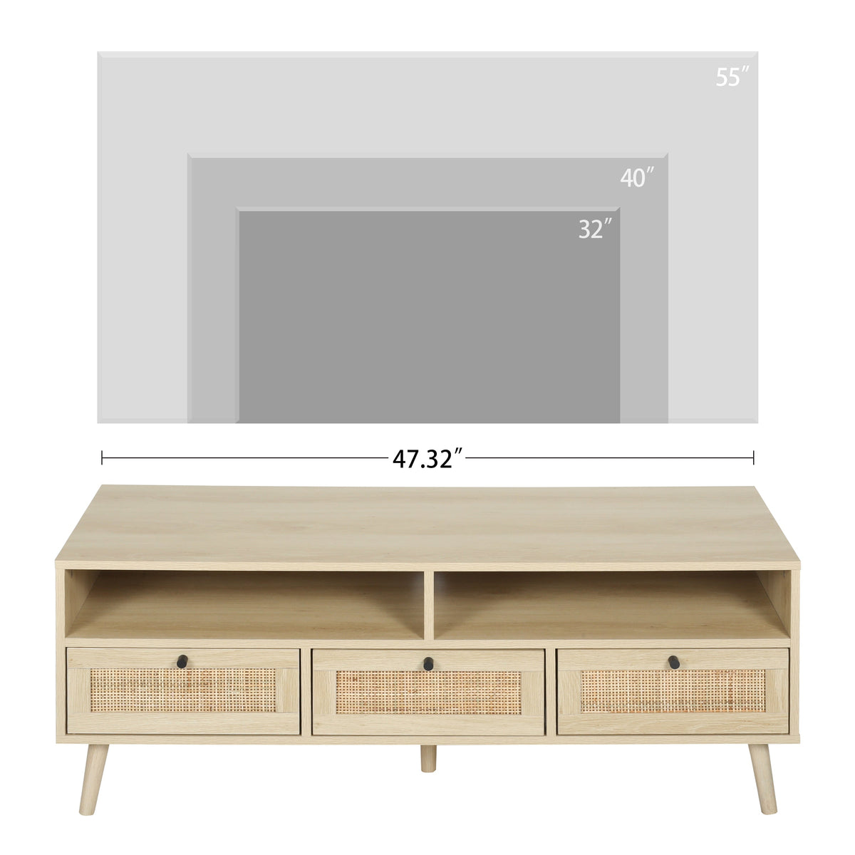 ToolCat Farmhouse/Rustic Oak Tv Cabinet (Accommodates TVs up to 55-in)