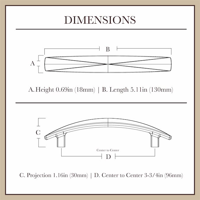 allen + roth Fairchild (96Mm) Center to Center Satin Nickel Arch Bar Drawer Pull