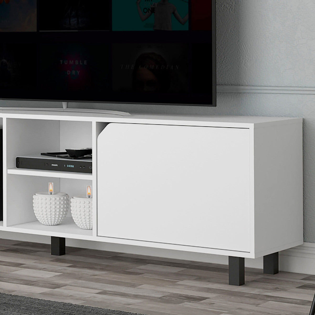 ToolCat Modern/Contemporary White Tv Cabinet (Accommodates TVs up to 70-in)