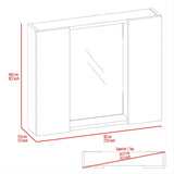 WELLFOR 24-in x 20-in Surface Mount Light Gray Mirrored Medicine Cabinet