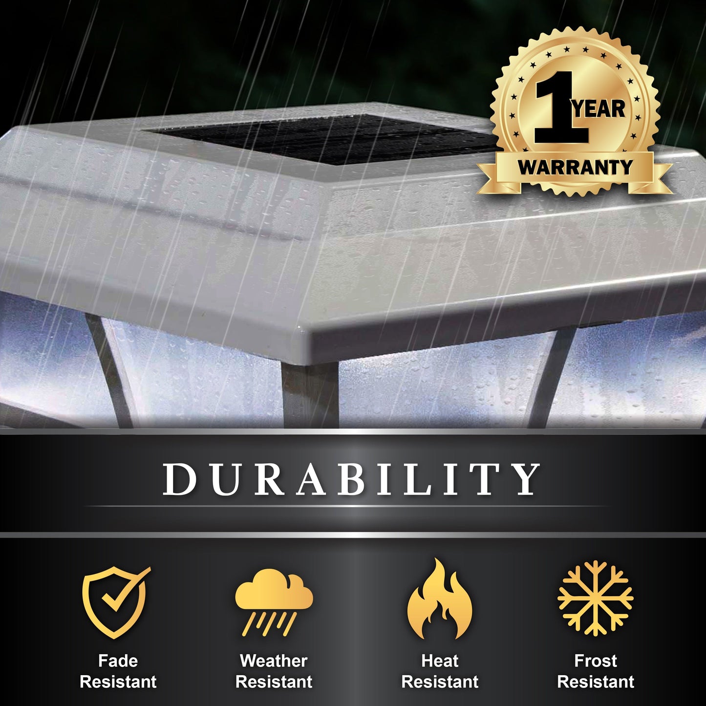 Classy Caps 5-in x 5-in 10-Lumen 1-Watt White Solar LED Outdoor Post Cap Light (5000 K)