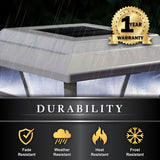 Classy Caps 5-in x 5-in 10-Lumen 1-Watt White Solar LED Outdoor Post Cap Light (5000 K)