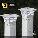Classy Caps 5-in x 5-in 10-Lumen 1-Watt White Solar LED Outdoor Post Cap Light (5000 K)