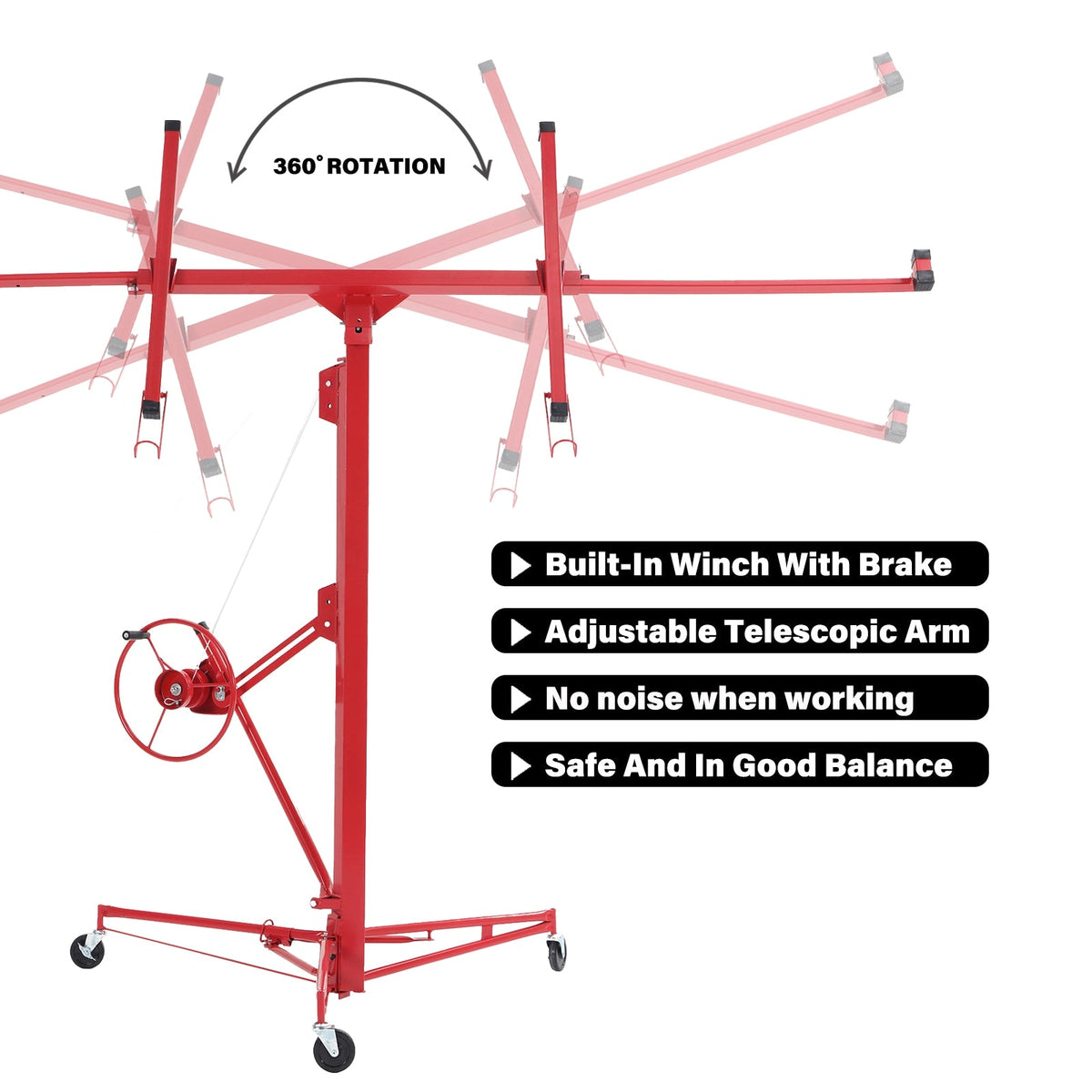 Maocao Hoom 16ft Drywall Lift 16-ft H x 53.1-in L x 53.1-in W Steel Drywall Lift