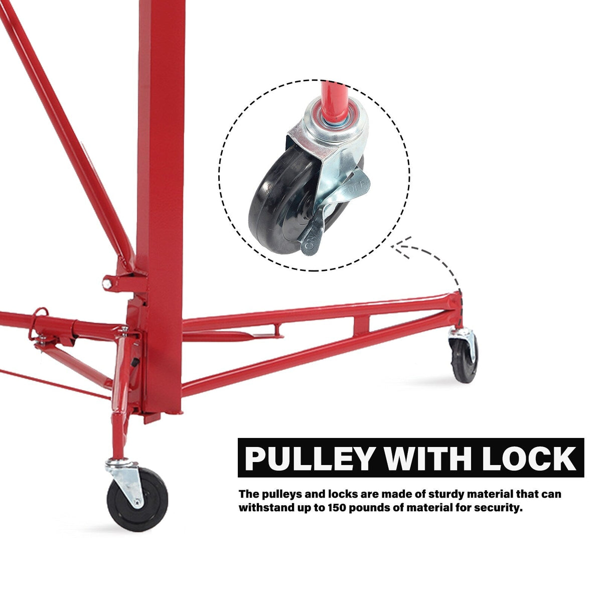 Maocao Hoom 16ft Drywall Lift 16-ft H x 53.1-in L x 53.1-in W Steel Drywall Lift