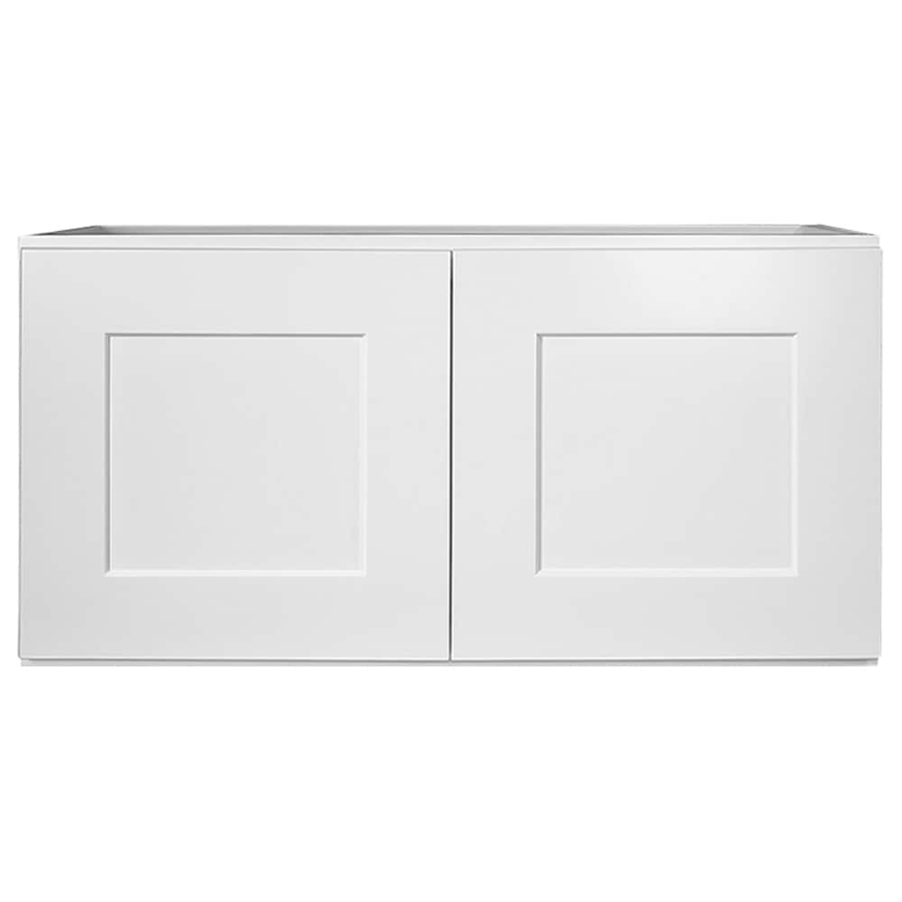 Design House Brookings 36-in W x 18-in H x 12-in D White Unfinished Maple Wall Fully Assembled Plywood Cabinet (Recessed Panel Shaker Door Style)
