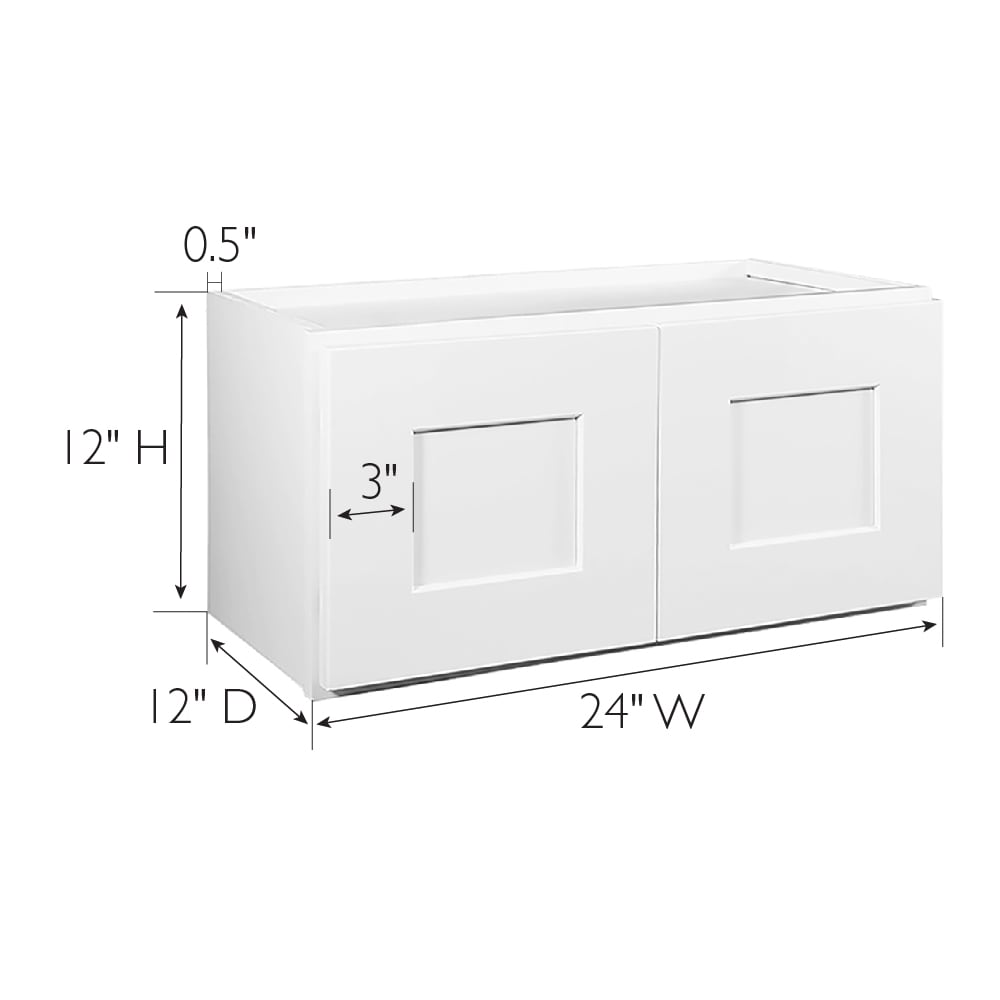 Design House Brookings 24-in W x 12-in H x 12-in D White Maple L-shaped Corner Wall Fully Assembled Plywood Cabinet (Recessed Panel Shaker Style)