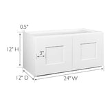Design House Brookings 24-in W x 12-in H x 12-in D White Maple L-shaped Corner Wall Fully Assembled Plywood Cabinet (Recessed Panel Shaker Style)