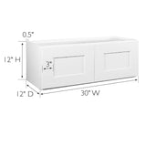 Design House Brookings 30-in W x 12-in H x 12-in D White Maple L-shaped Wall Fully Assembled Plywood Cabinet (Recessed Panel Shaker Door Style)