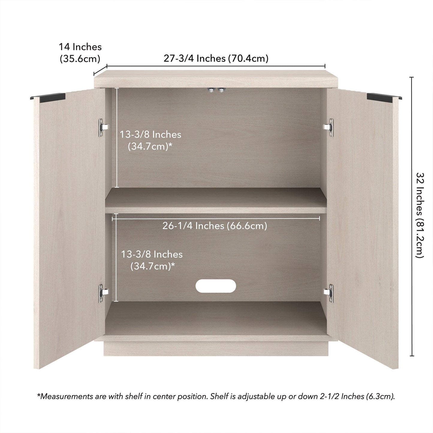 Hailey Home Mansfield Black Grain 2-Shelf Office Cabinet