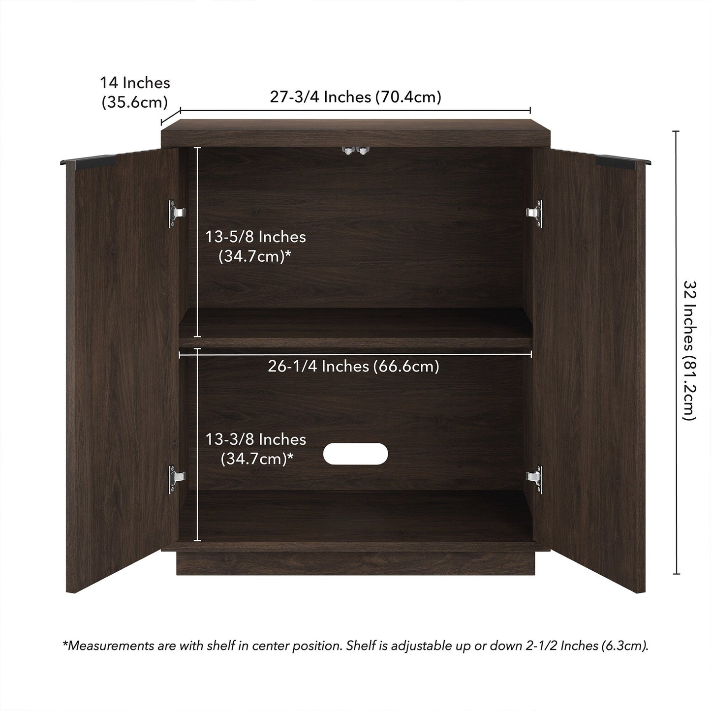 Hailey Home Mansfield Alder Brown 2-Shelf Office Cabinet
