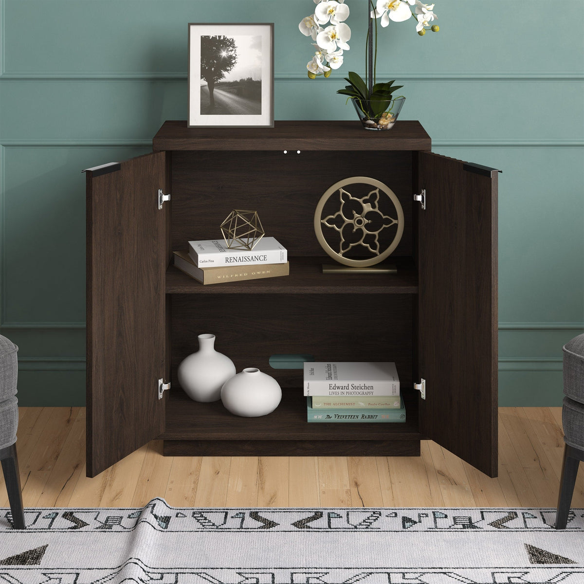 Hailey Home Mansfield Alder Brown 2-Shelf Office Cabinet