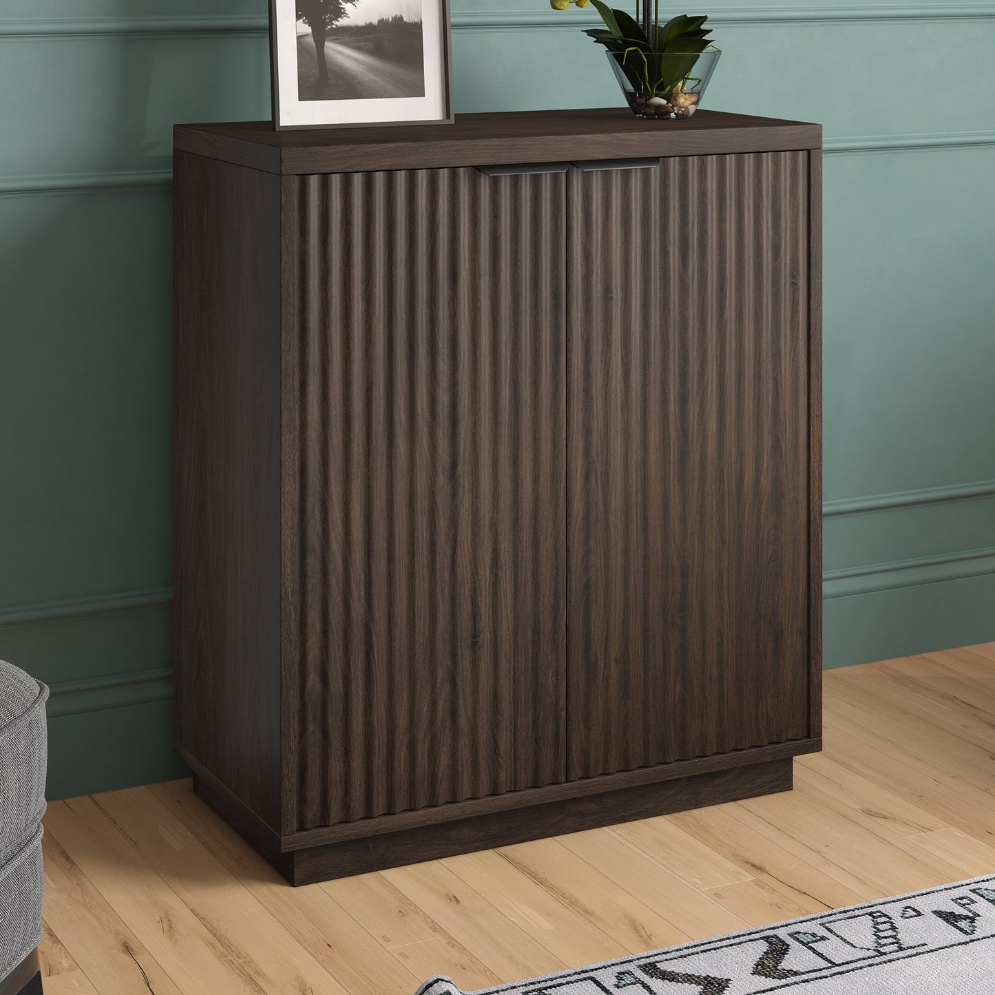 Hailey Home Mansfield Alder Brown 2-Shelf Office Cabinet