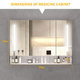 WELLFOR 40-in x 28-in Lighted LED Fog Free Surface Mount White Mirrored Soft Close Medicine Cabinet