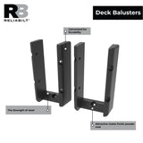 RELIABILT 1-in x 1-in Black Sand Composite Support Bracket