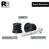 RELIABILT 0.5-in x 0.5-in Black Sand Plastic Baluster Connector (22-Pack)