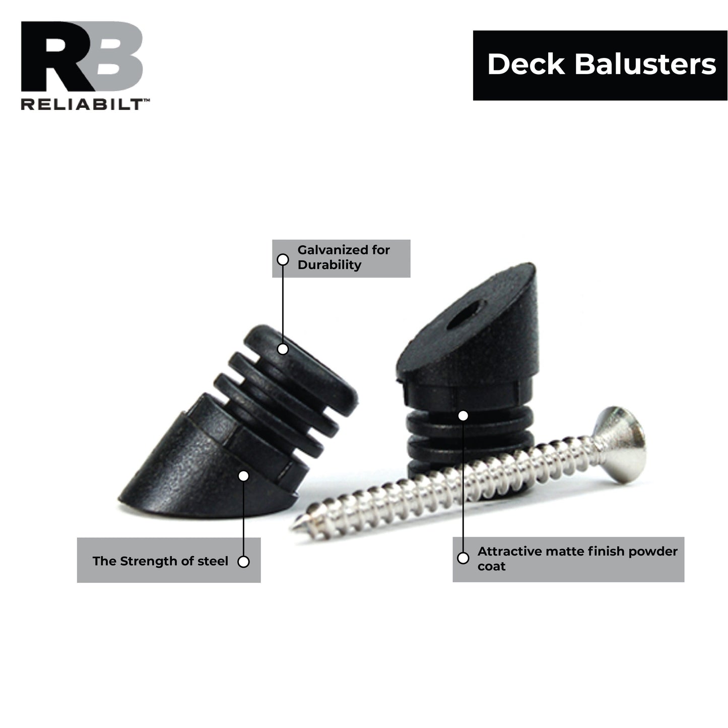 RELIABILT 0.5-in x 0.5-in Black Sand Plastic Baluster Connector (22-Pack)