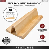 Rev-A-Shelf 7-in W x 4.875-in H 1-Tier Mounted Natural Maple Wood Spice Rack Insert, 21-in D