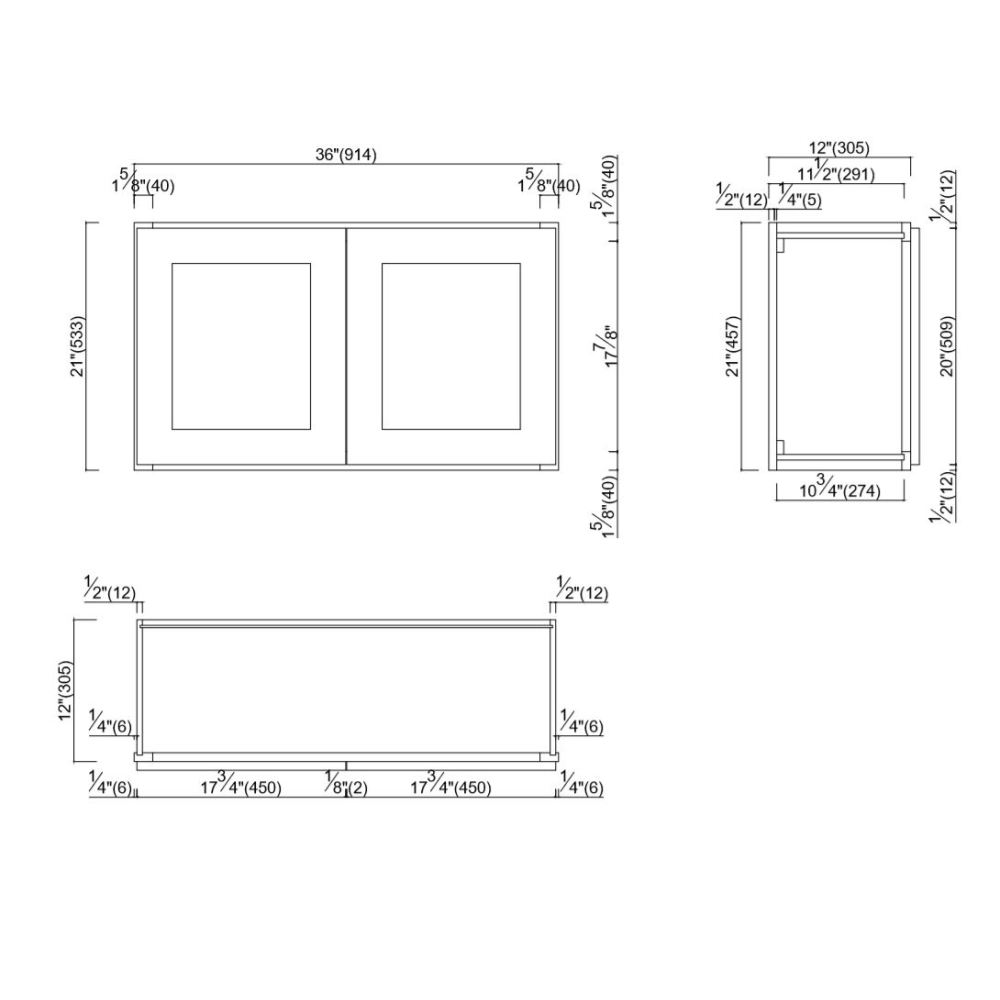 Design House Brookings 36-in W x 21-in H x 12-in D Espresso Maple Wall Ready To Assemble Plywood Cabinet (Recessed Panel Shaker Door Style)