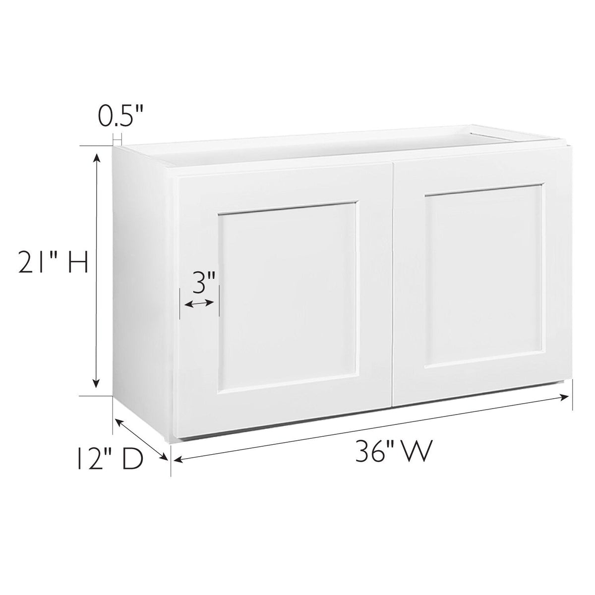 Design House Brookings 36-in W x 21-in H x 12-in D White Maple Wall Ready To Assemble Plywood Cabinet (Recessed Panel Shaker Door Style)
