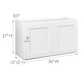 Design House Brookings 36-in W x 21-in H x 12-in D White Maple Wall Ready To Assemble Plywood Cabinet (Recessed Panel Shaker Door Style)