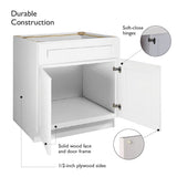 Design House Brookings 33-in W x 34.5-in H x 24-in D White Maple Base Fully Assembled Plywood Cabinet (Recessed Panel Shaker Door Style)