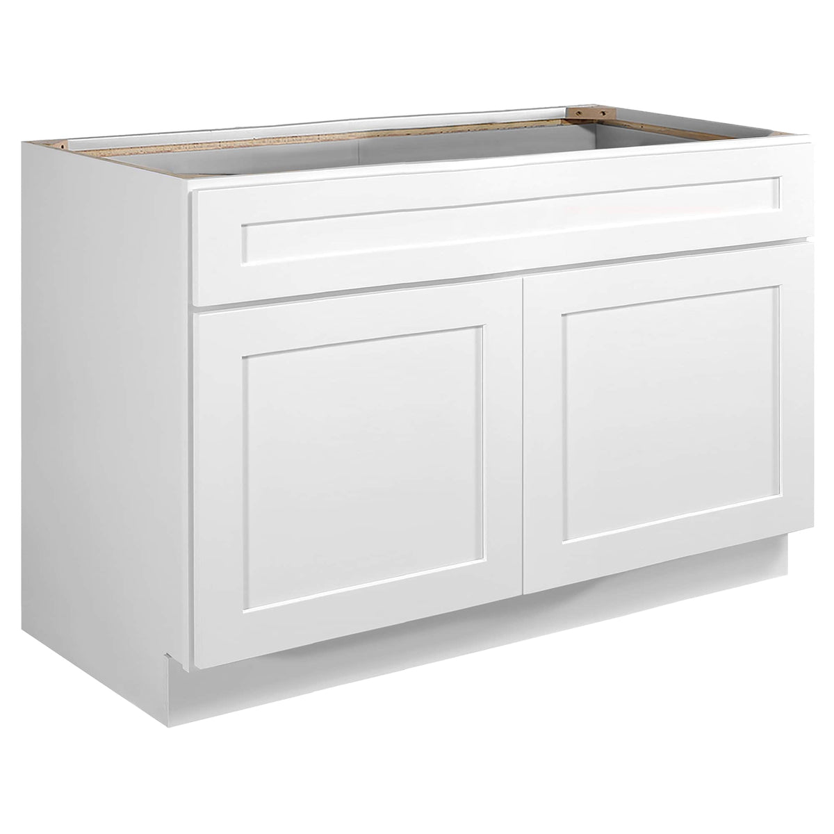 Design House Brookings 48-in W x 34.5-in H x 24-in D White Maple Sink Base Ready To Assemble Plywood Cabinet (Recessed Panel Shaker Style)