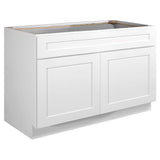 Design House Brookings 48-in W x 34.5-in H x 24-in D White Maple Sink Base Ready To Assemble Plywood Cabinet (Recessed Panel Shaker Style)