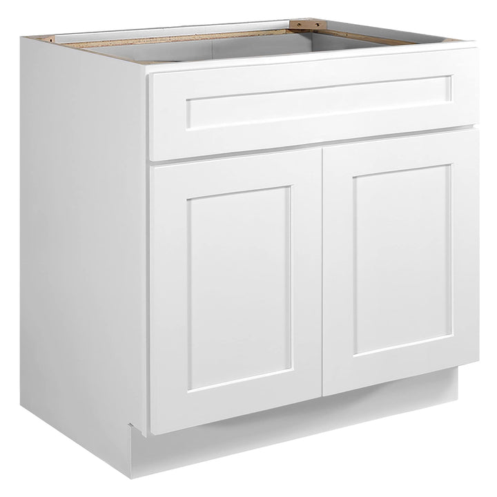 Design House Brookings 33-in W x 34.5-in H x 24-in D White Maple Base Fully Assembled Plywood Cabinet (Recessed Panel Shaker Door Style)