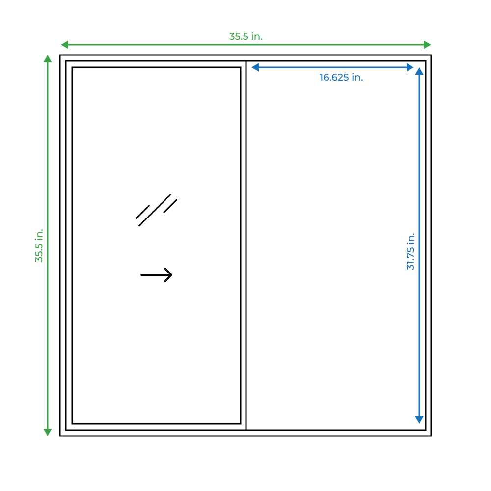 Project Source 10001 Series 35-1/2-in x 35-1/2-in x 3-in Jamb Left-operable Vinyl White Sliding Window Half Screen Included