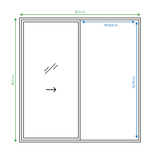 Project Source 10001 Series 35-1/2-in x 35-1/2-in x 3-in Jamb Left-operable Vinyl White Sliding Window Half Screen Included