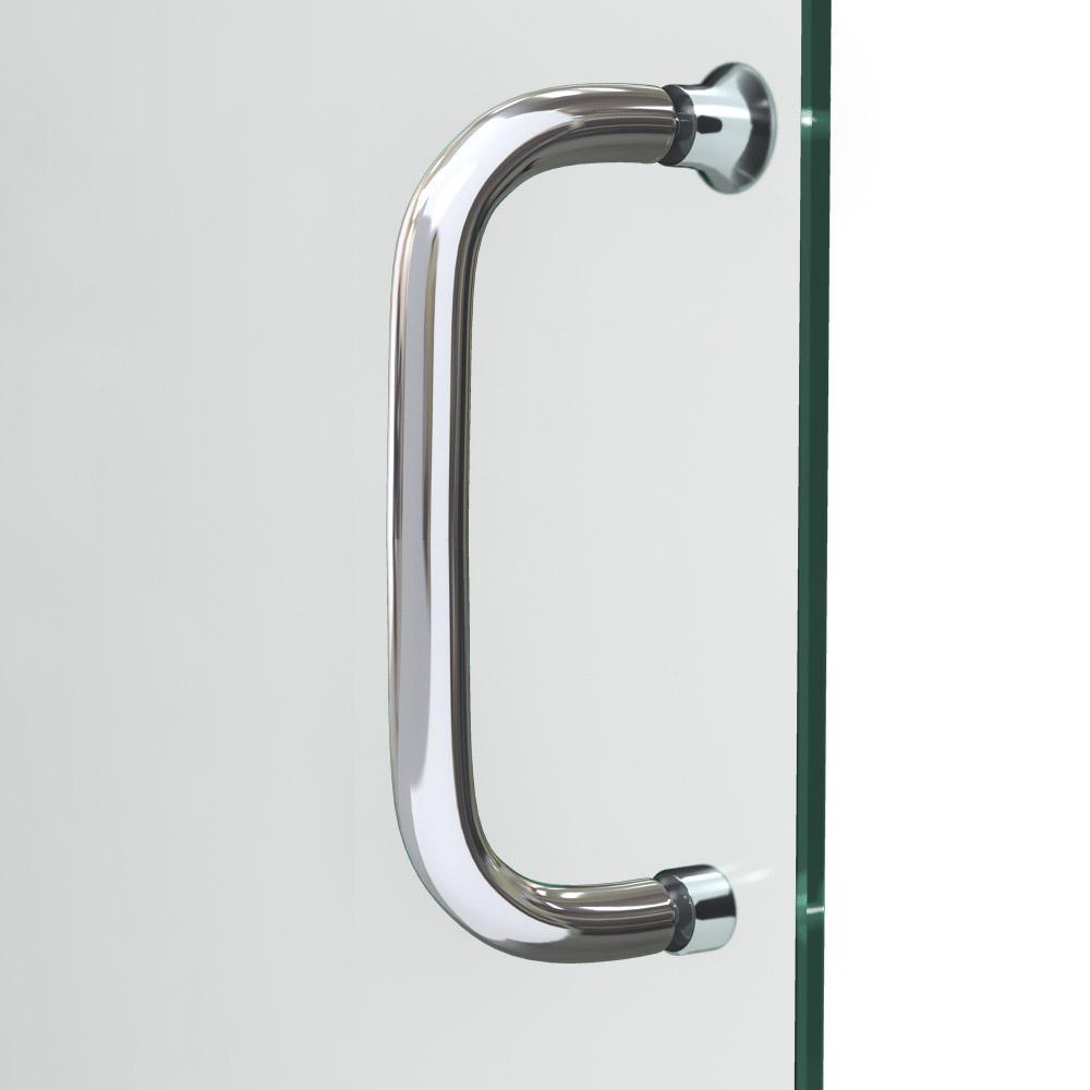 Infinity-Z 30 in. x 60 in. Semi-Frameless Sliding Shower Door in Chrome with Left Drain White Acrylic Base - Super Arbor