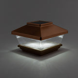 Deckorators 4-in x 4-in 7-Lumen 1-Watt Copper Battery-operated LED Outdoor Post Cap Light (6500 K)