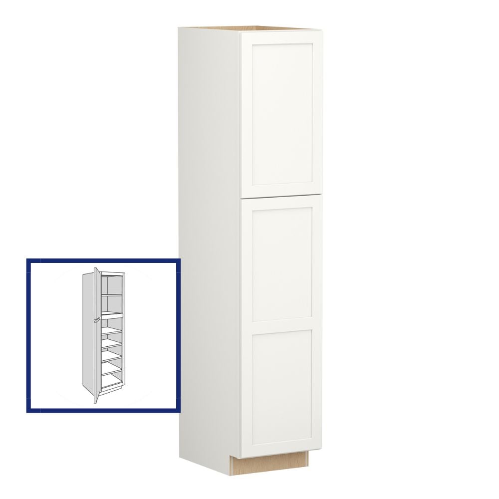 Shenandoah PRO Express Breckenridge 18-in W x 96-in H x 24-in D Linen Full Overlay Pantry Fully Assembled Plywood Cabinet (Recessed Panel Shaker Door Style)