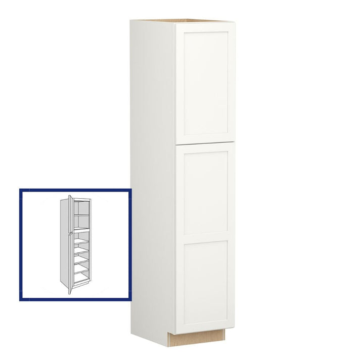 Shenandoah PRO Express Breckenridge 18-in W x 96-in H x 24-in D Linen Full Overlay Pantry Fully Assembled Plywood Cabinet (Recessed Panel Shaker Door Style)