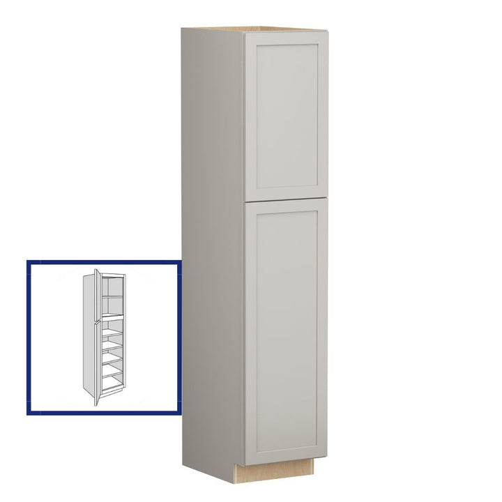 Shenandoah PRO Express Breckenridge 18-in W x 96-in H x 24-in D Stone Full Overlay Pantry Fully Assembled Plywood Cabinet (Recessed Panel Shaker Door Style)